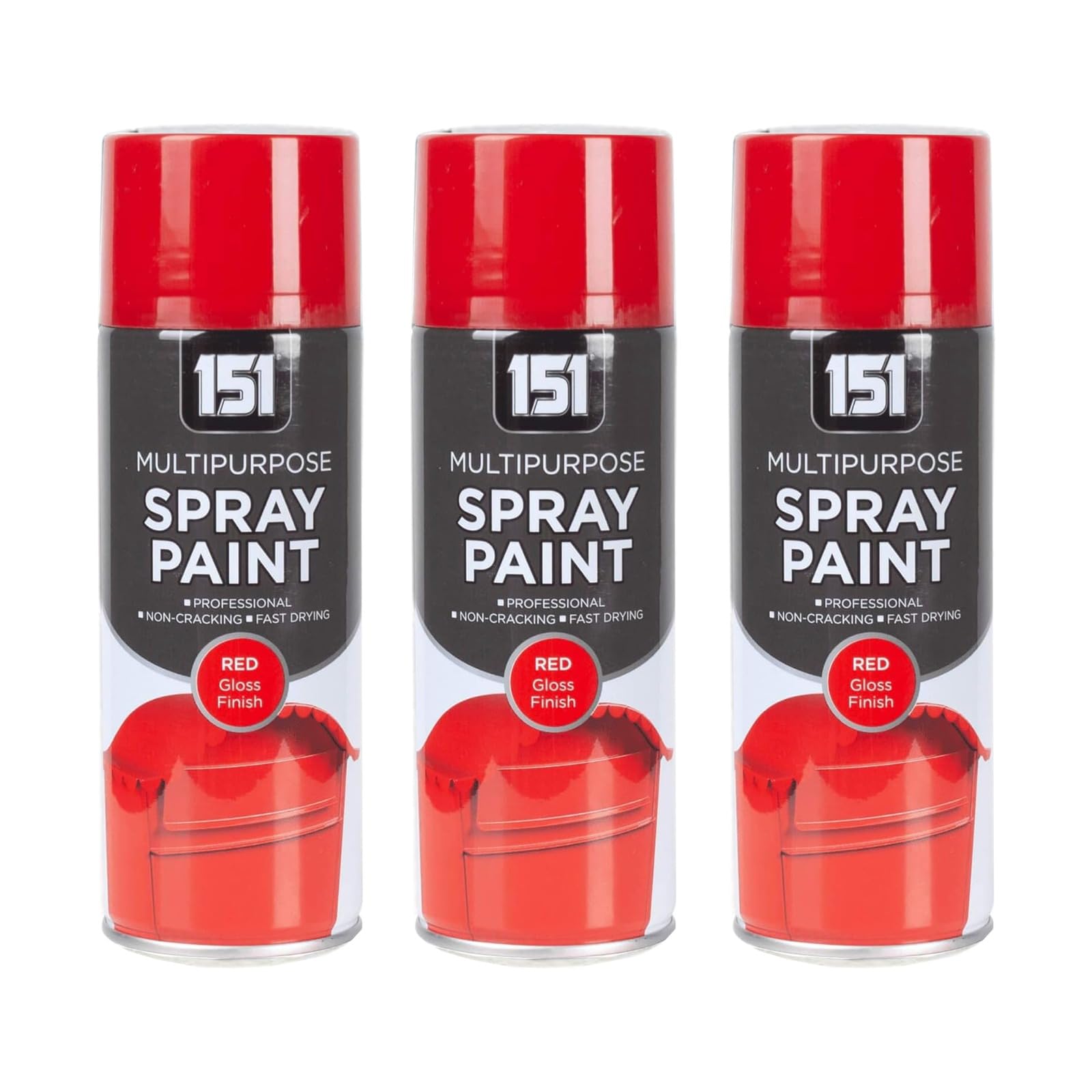SDMAX Red Gloss Spray Paint, Fast Drying, Gloss Finish, Non-Cracking, Easy To Use, Long-Lasting, Lightweight And Portable, Multipurpose DIY Use, 400ml (3PCS)