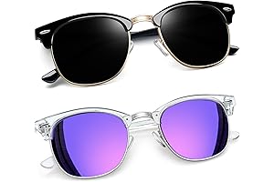 Joopin Semi Rimless Sunglasses Half Frame Sun Glasses Brownline Shades for Women Men UV400 Protection