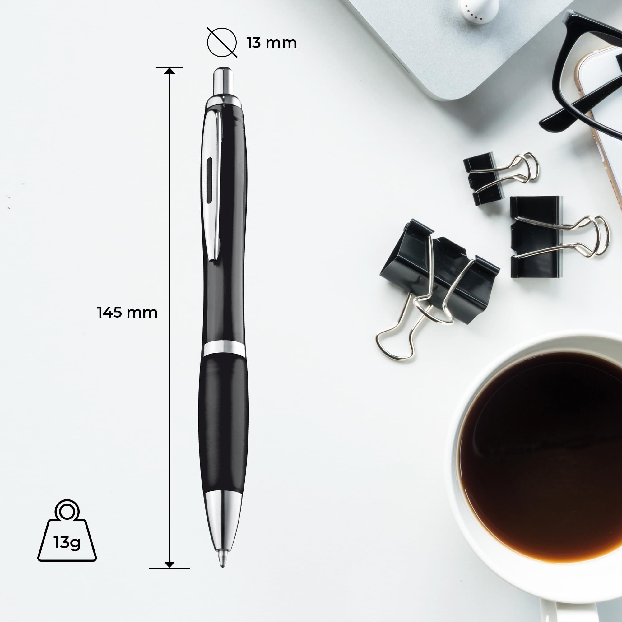 ZENSCRIBE ® Ergonomic Ballpoint Pen, Pack of 10, Premium Ballpoint Pen Set, High Quality - Image 4
