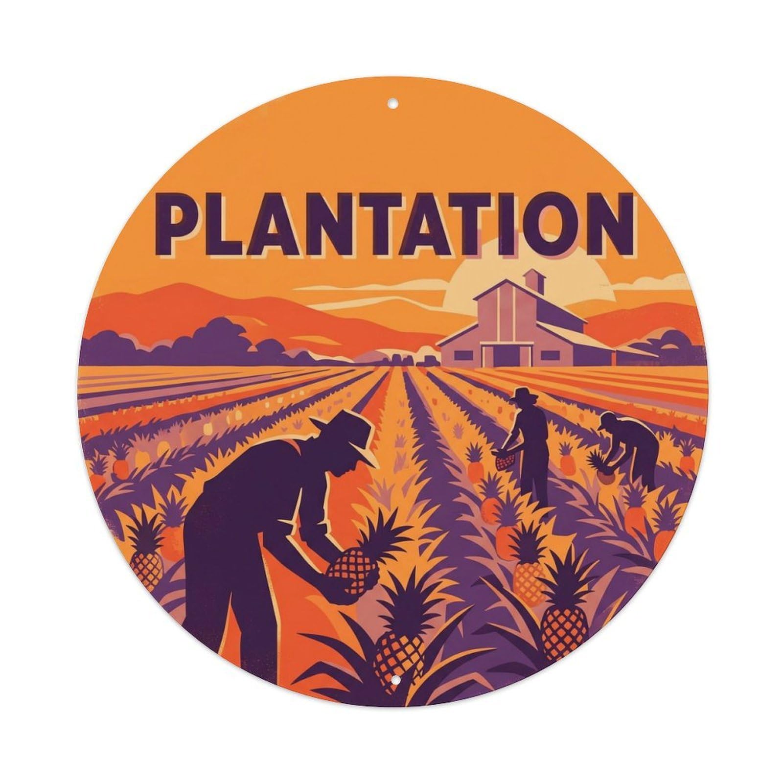 Hawaii Island Pineapple Plantation Culture Travel Metal Tin Sign