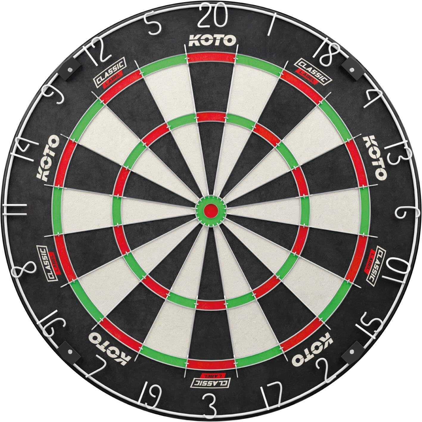 KOTO – King Classic Dartboard, Misura Ufficiale, Sisal Africano e Fibre, Tecnologia Filo Sottile, Bersaglio Freccette Professionale