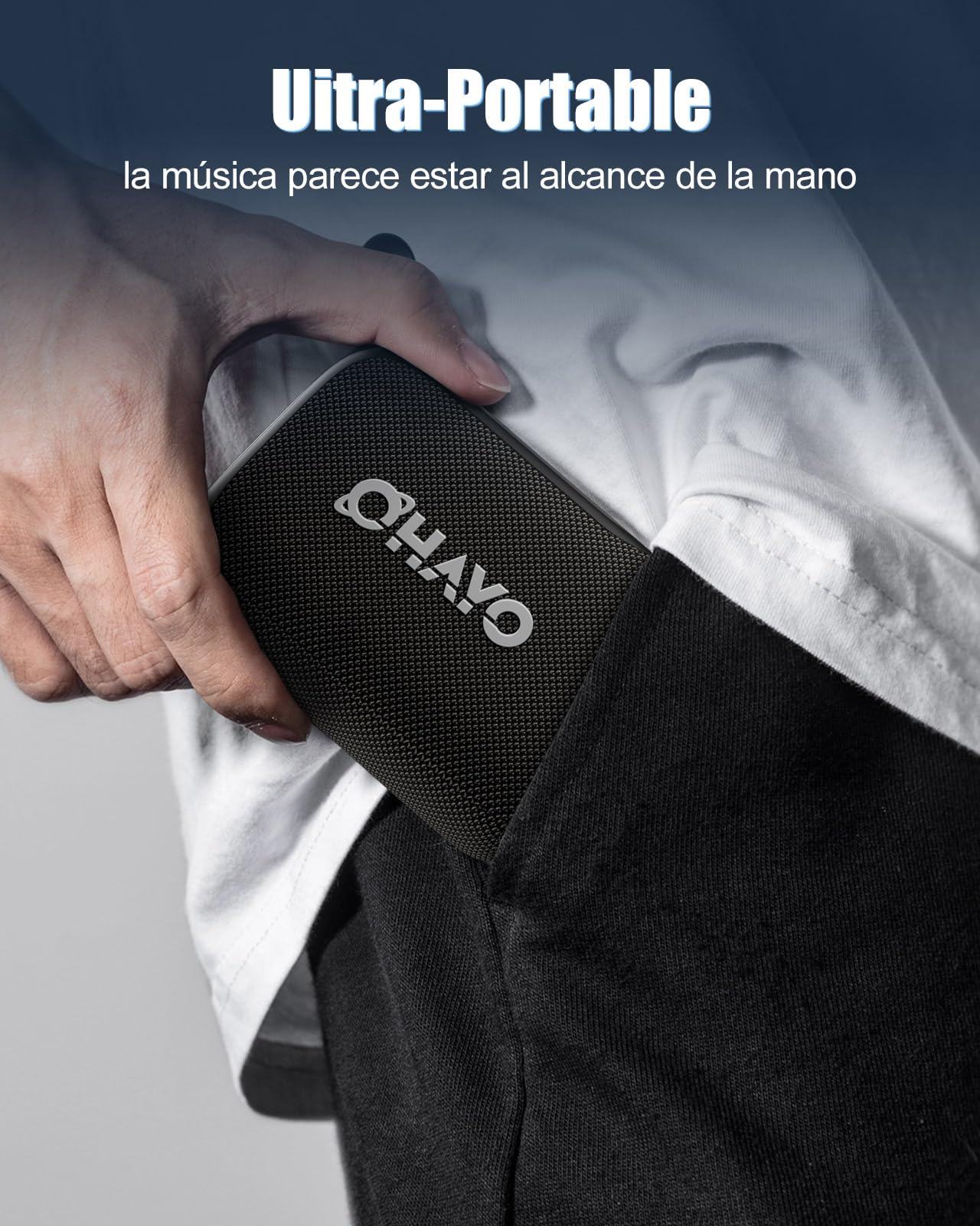OHAYO Mini Altavoz Bluetooth Pequeño, Altavoz Portátil, Lluminación RGB, Batería de 24 Horas de Duración, Doble Emparejamiento Estéreo, IPX7 Impermeable, Bluetooth 5.3, Negro