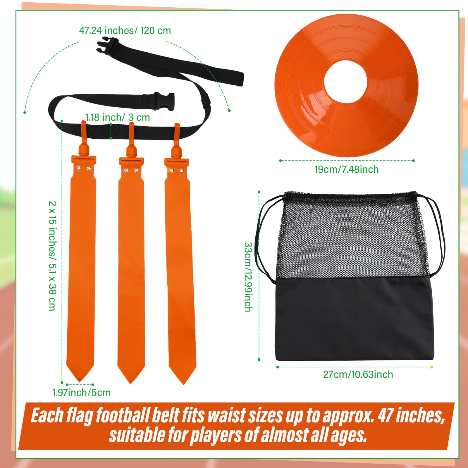 Wettarn Flag Football Set 16 Player Flag Football Belts