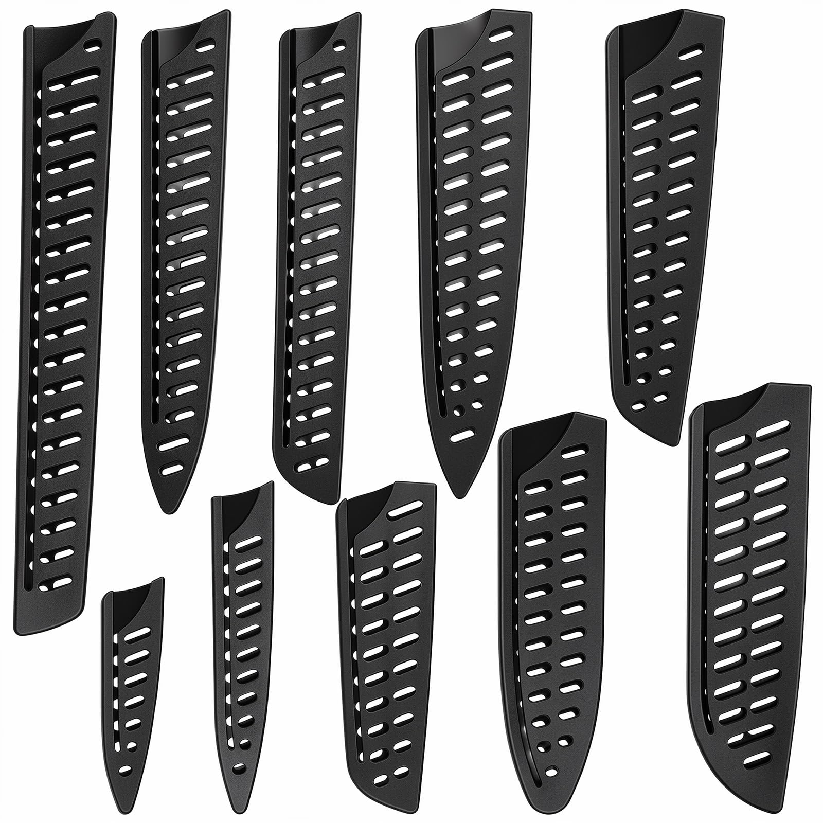 Knife Guard, 10 Pcs 4 to 10 Inches Black Plastic Knife Cover