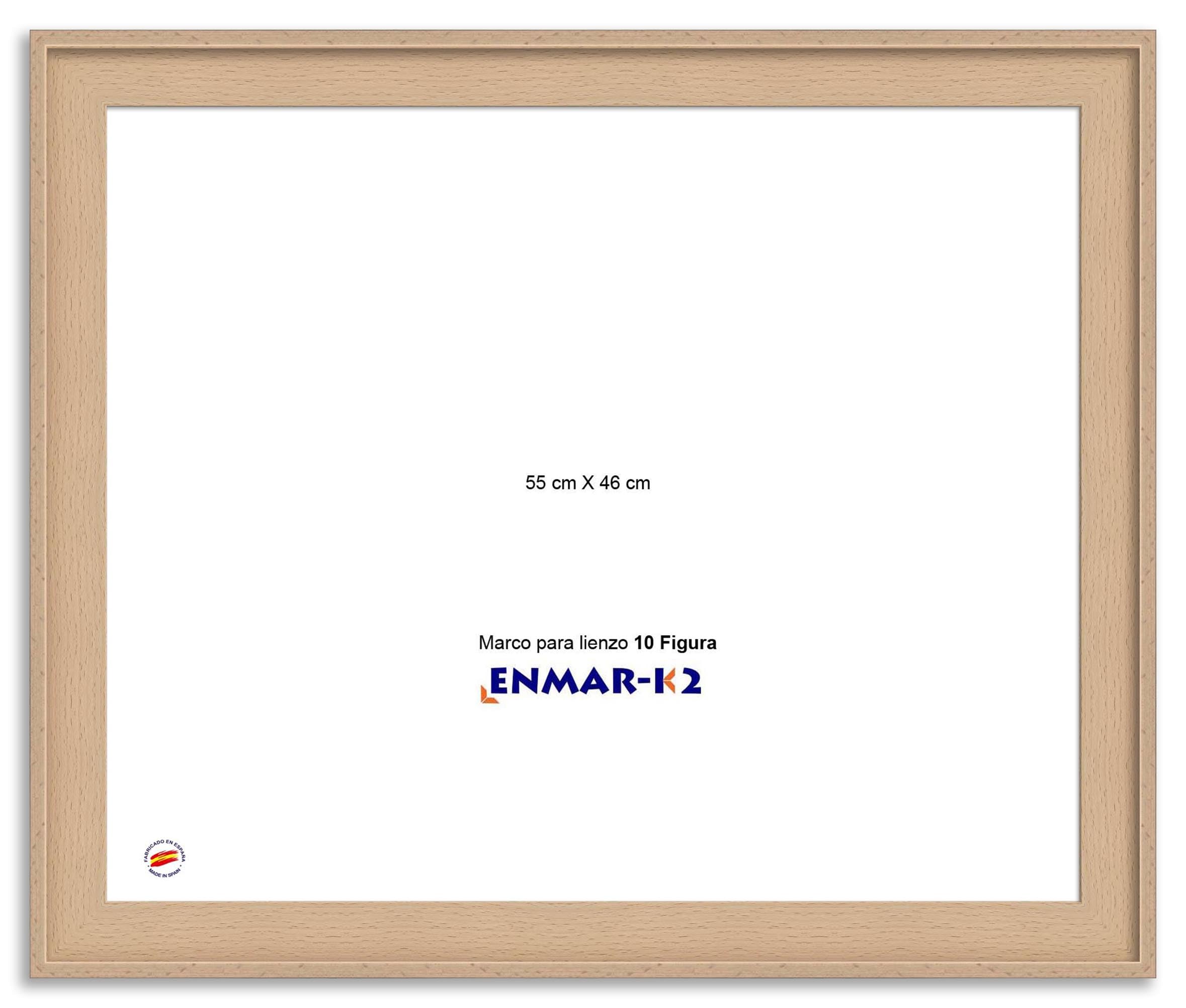 Marco caja americana haya natural para lienzo sin cristal ni trasera 10 Figura (46 x 55 cm)