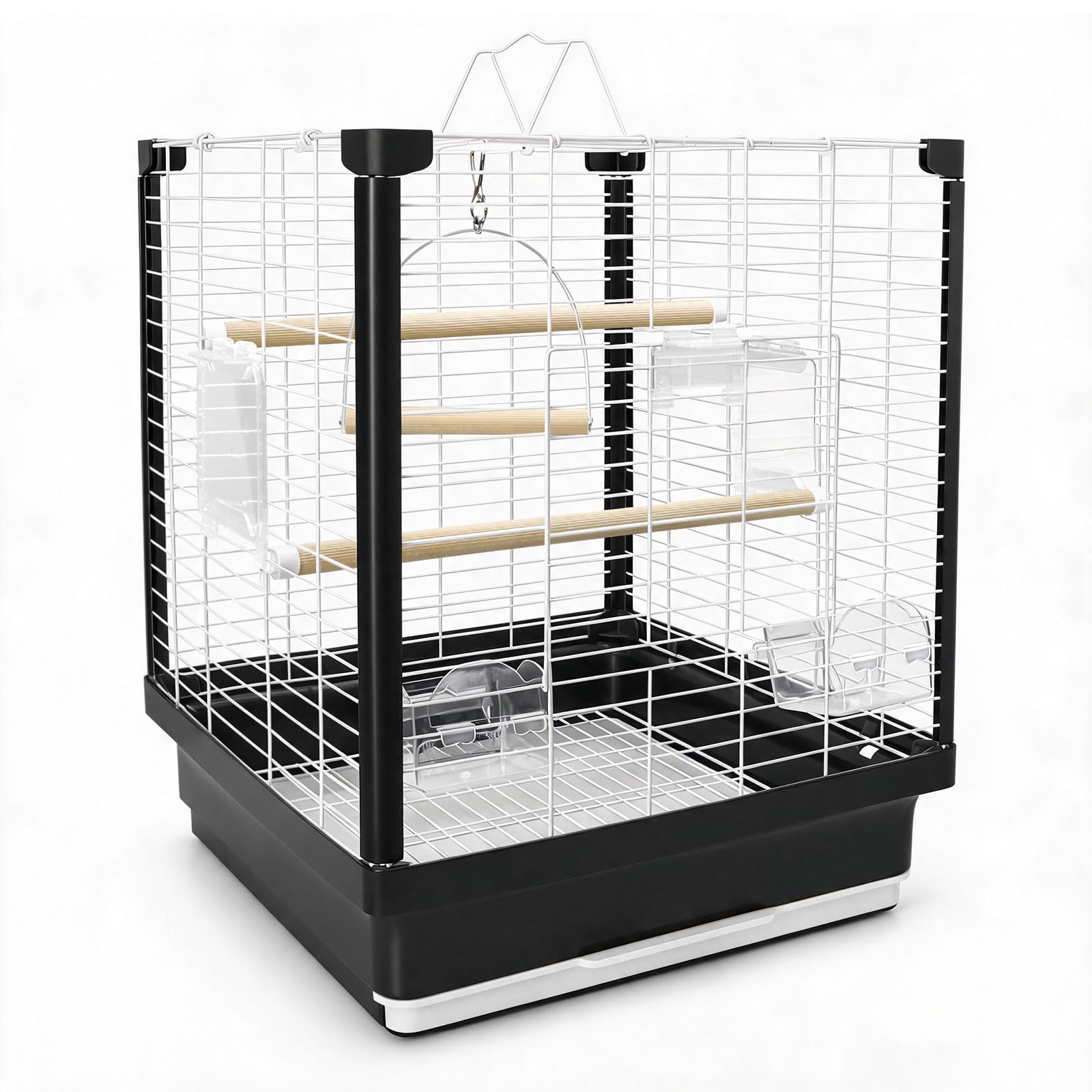 Photo 1 of 17.5 Inch Small Bird Cage & Travel Carrier – Portable Parrot Cage for Home, Outing, Pet Clinic or Temporary Placement, Suitable for Small Medium Birds Like Parakeets Conures Lovebirds Cockatiels