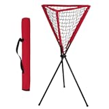 Smartxchoices Metal Frame Baseball Softball Practice Ball Caddy, Holds up to 60 Baseballs or 30 Softballs, for Hitting, Pitching, Batting Practice and Field Training, with Carry Bag
