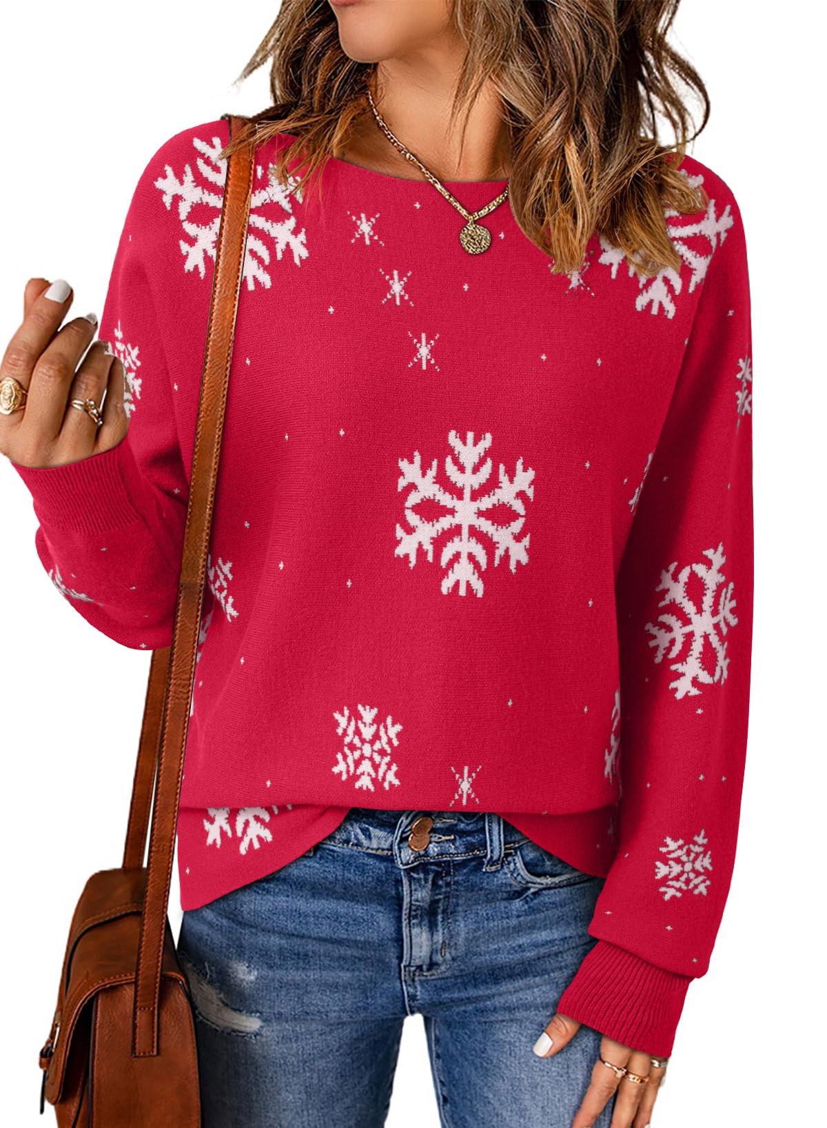 EVALESS Womens Crewneck Sweaters Batwing Sleeve Pullover Tops | Soft Lightweight Knit Sweater, Batwing Sleeve Loose Fit Clothes, Casual Fall 2026 Winter Outfits