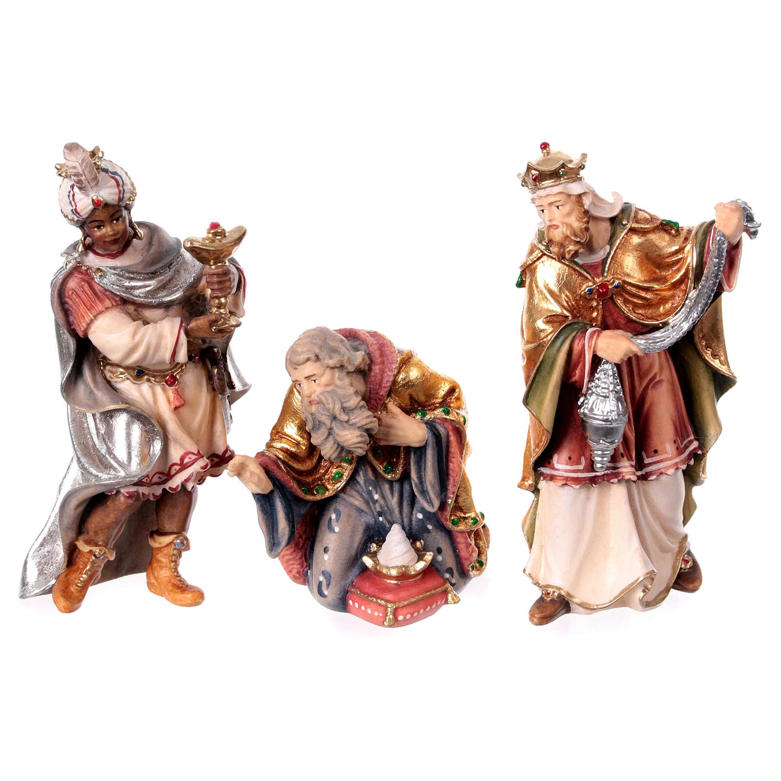 Holyart King Magi Nativity Scene Mahlknecht Painted Wood 12 cm Val Gardena