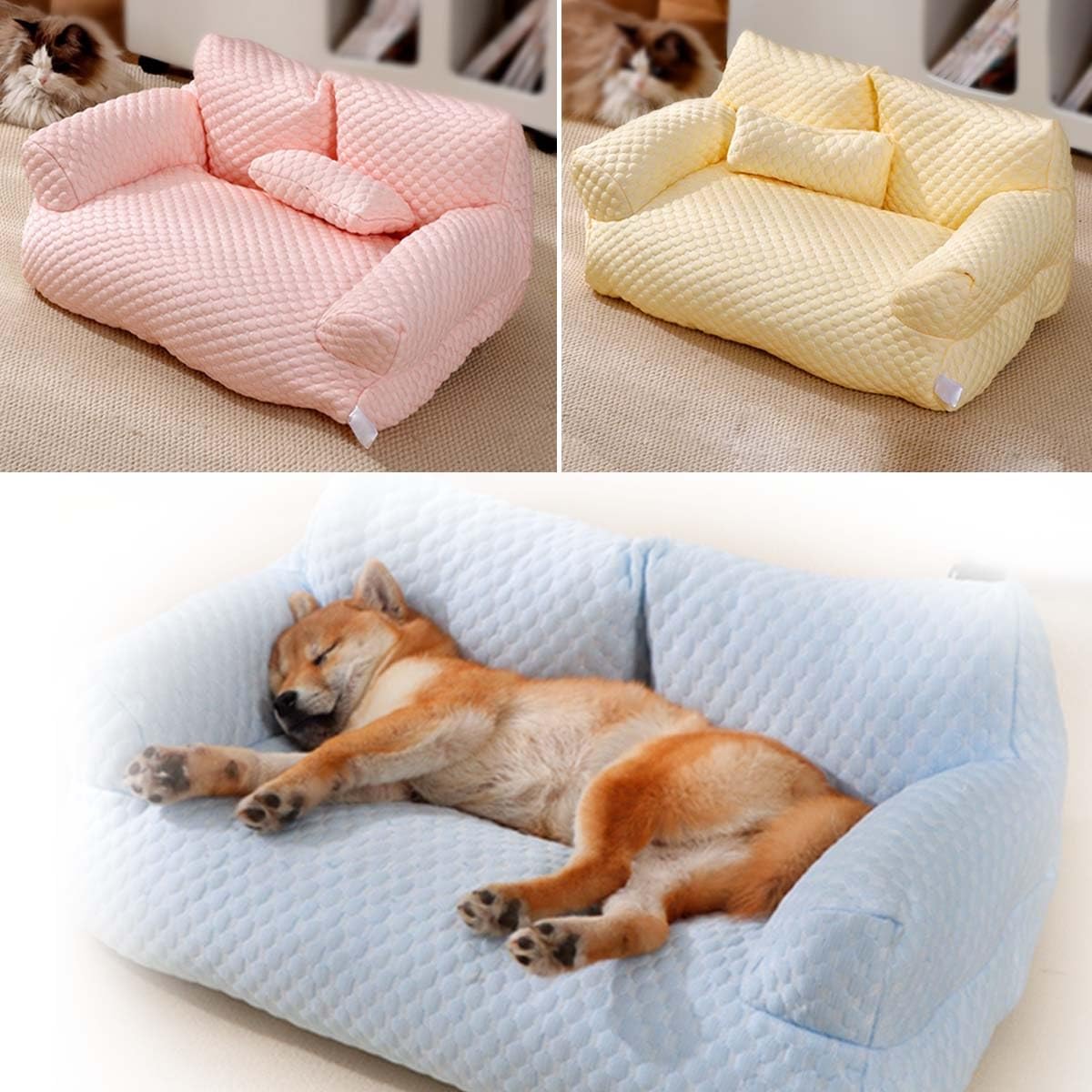 Cuccia Rinfrescante in Seta di Ghiaccio per Cani e Gatti, Lavabile e Traspirante - Gray, L