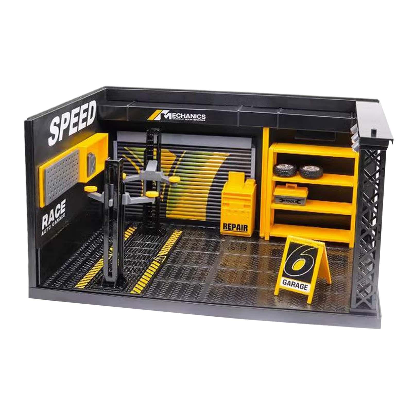 Modelo de Diorama de Garaje de Coche 1:24, Modelo de Taller de reparación de Bricolaje, Modelo de Escena de Taller de Coche de Escenario de simulación, Sin Tablero