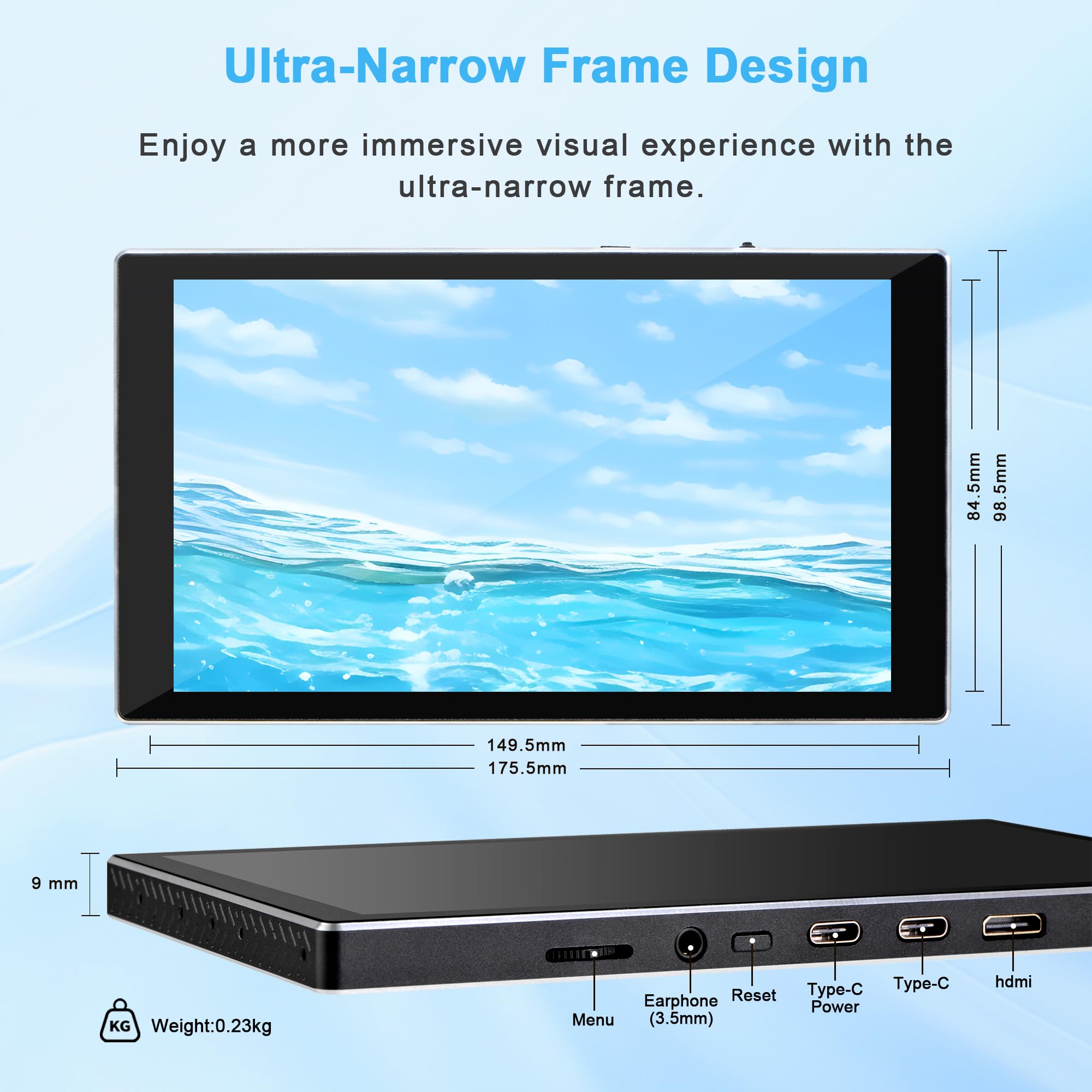 Amazon.com: wisecoco 7 inch Portable Monitor 1080P FHD 60Hz