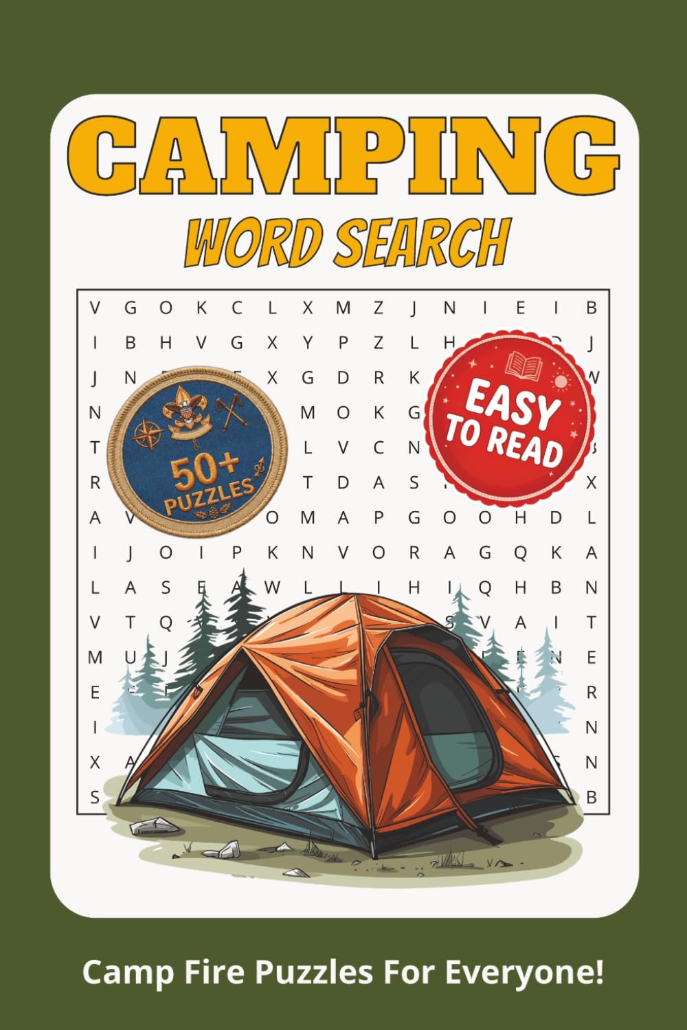 Campfire Word Search:: Word Searches for Easy to Read Print About Campfires, Camping, Outdoors, and More! | 6X9 Inches, 110 Pages | 50+ Puzzles...Gift for travel, vacations, holidays, and free time