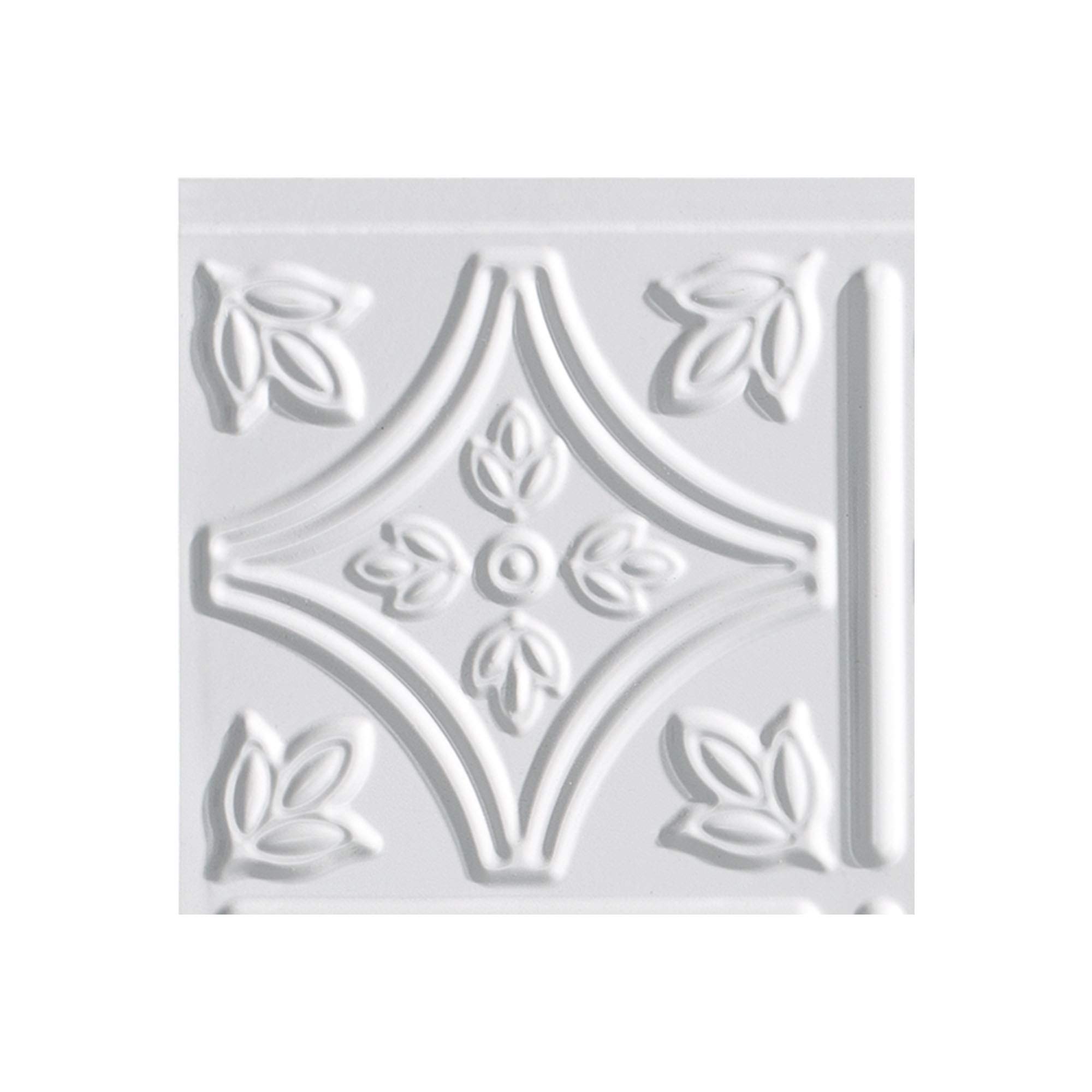Fasade Easy Installation Traditional 1 Gloss White Backsplash Panel for Kitchen and Bathrooms (6" x 6" Sample)