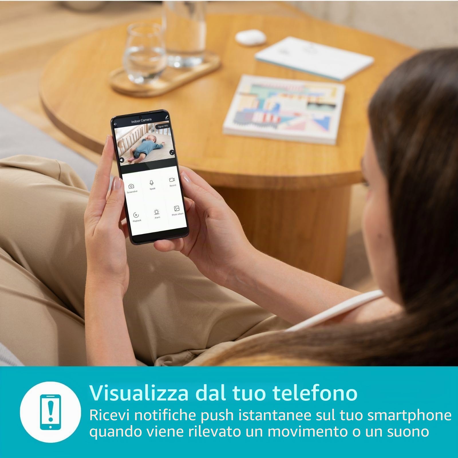 Telecamera interna SmartLife - Wi-Fi - Full HD 1080p - Controllo Pan-tilt PTZ - Cloud Storage (opzionale) / microSD (non inclusa) - Con sensore di movimento - Visione notturna - Bianco/Grigio