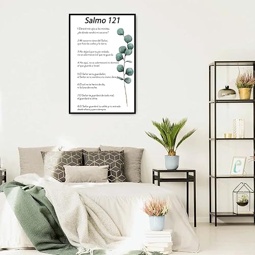 Miniatura 3 de Bmotaso Salmo 121 En Español Para Pared Versículo de la Biblia Arte de Pared Escritura Escritura Bíblica Salmo 121 Pintura en lienzo Sala de oración