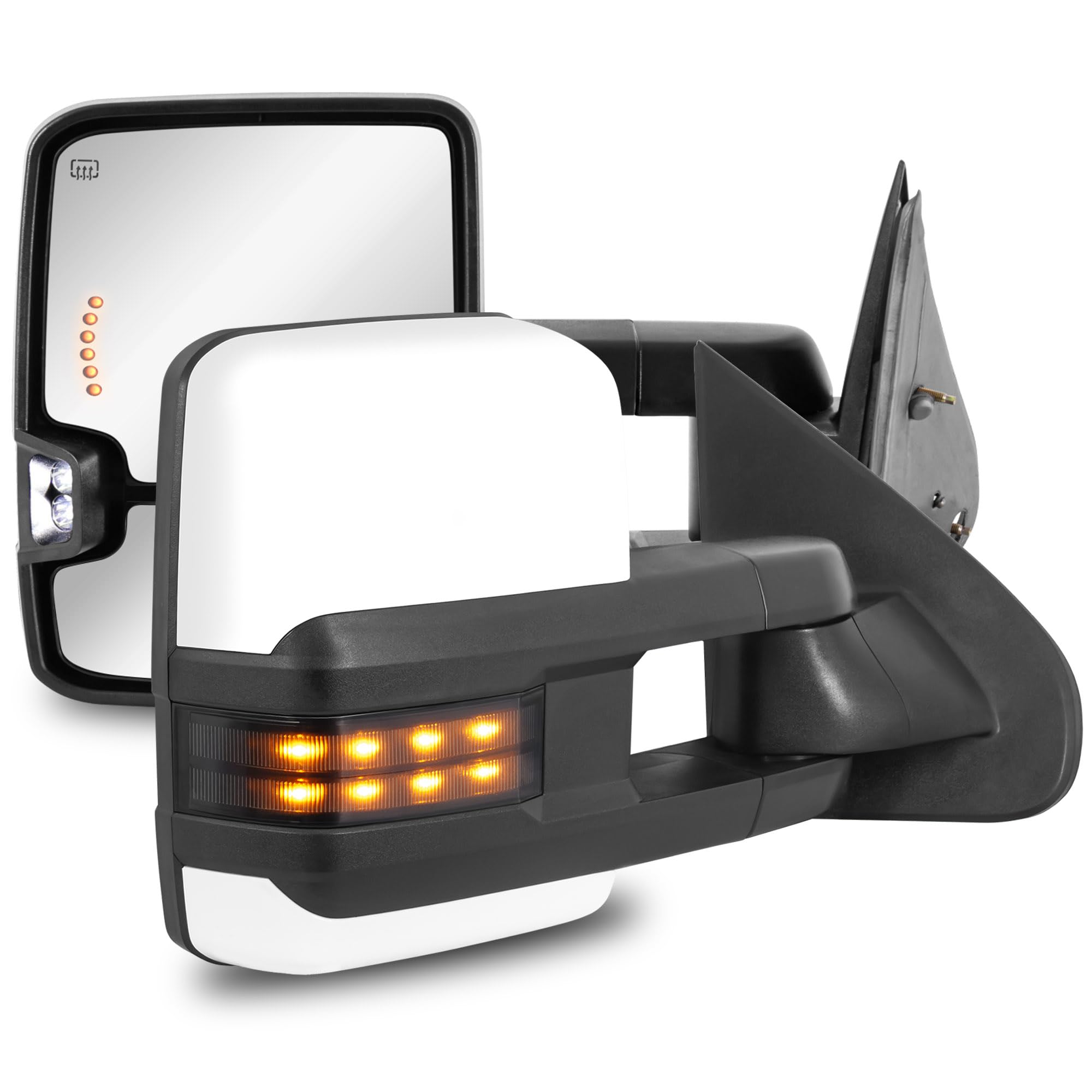 Left Right Power Heated Tow Mirrors For 07-13 Chevy Silverado Sierra W/Arrow E - Foto 5