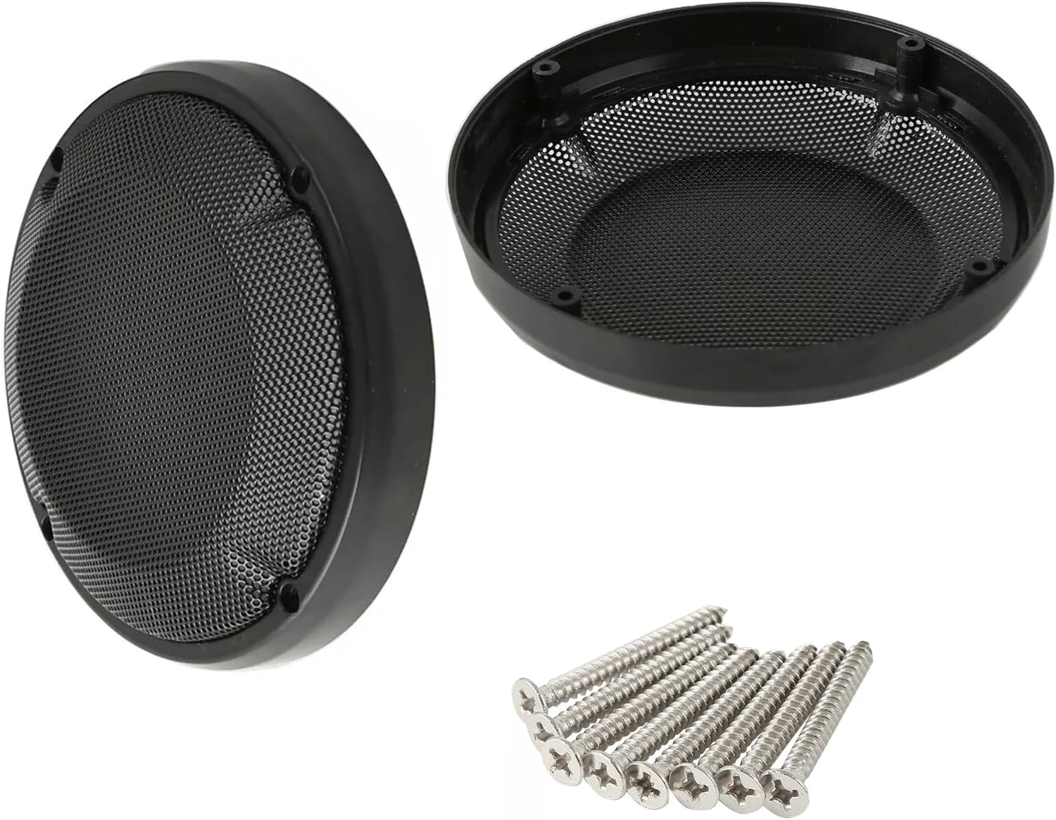 1 Pair 6.5" Saddlebag Lid Lower Leg Vented Fairing Speaker Grill Cover Compatible with 2014-2023 Harley Touring Road King Road Glide Electra Glide Ultra Limited Tri Glide (Black)