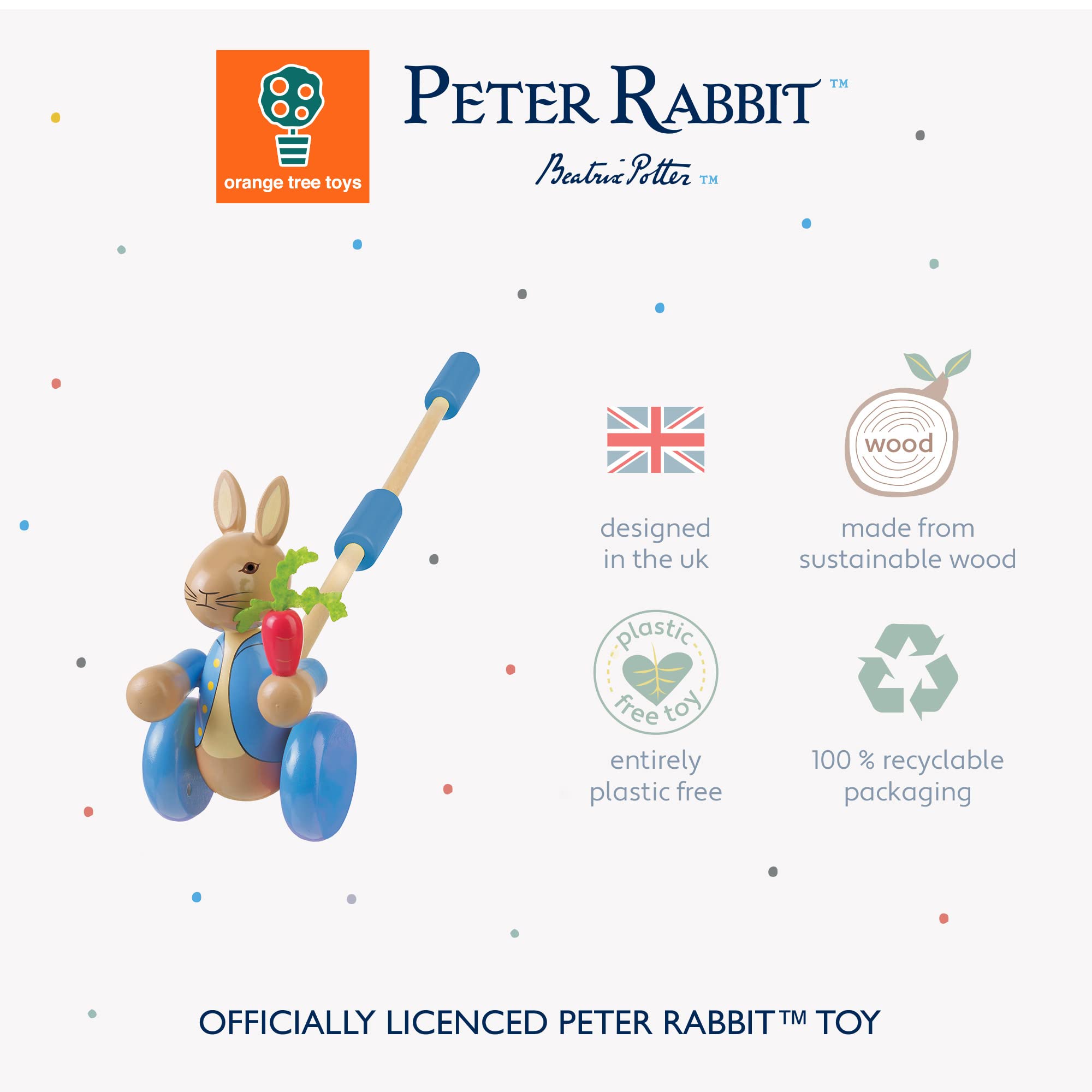 【激レア】Orange Tree Toys ピーターラビット 木製 スキットルズ Amazon.com: Orange Tree Toys Peter Rabbit Push Along : Toys & Games