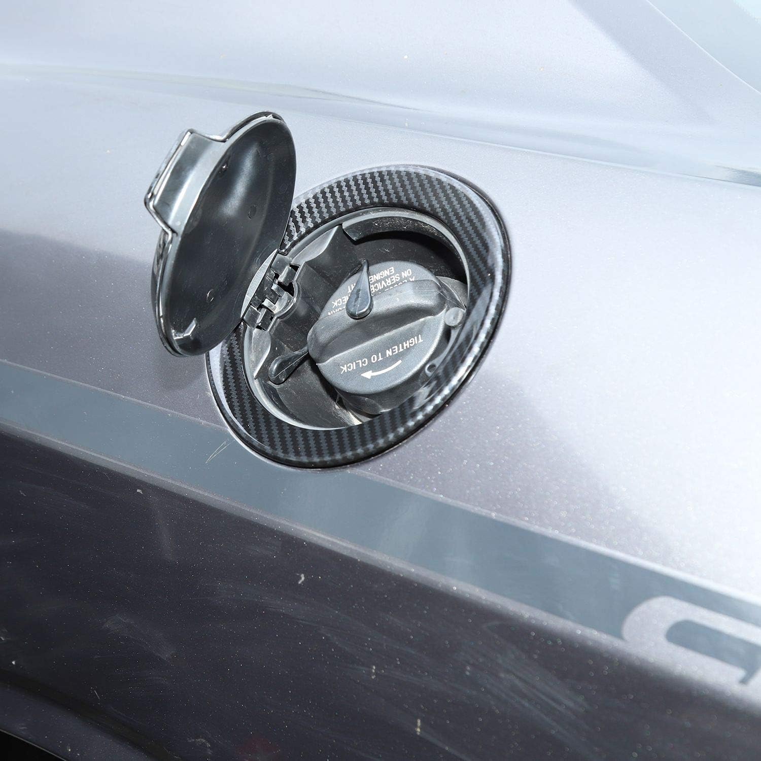 Voodonala for Challenger ABS Carbon Fiber Gas Tank Cap Fuel Filler Tank Cap Petrol Tank Cover Trim for 2009-2026+ Dodge Challenger Exterior Accessories 1pcs ABS