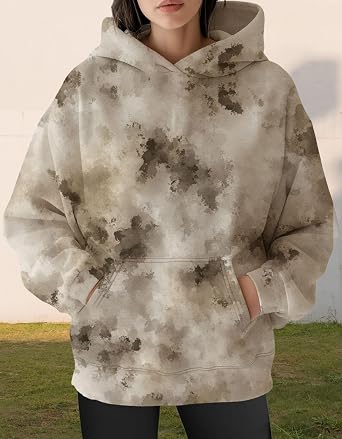 DMOYALA Womens Oversized Hoodies Japanese Art Printed Drawstring Hooded Sweatshirt Winter Fall Outfits with Pocket