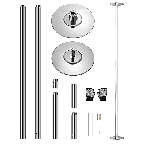 SereneLife Professional Upgrade Spinning Dance Pole - Chrome