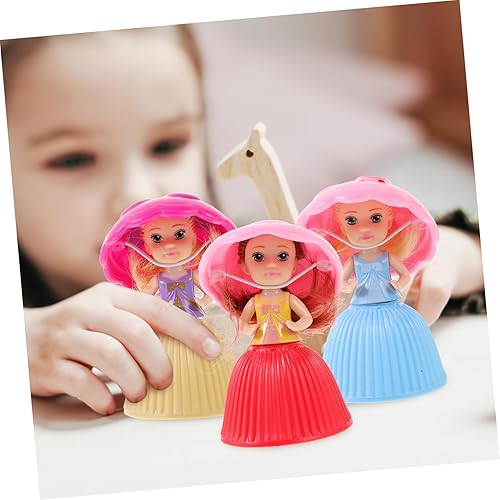 Miniatura 2 de Alipis 3 piezas de magdalena princesa muñeca pequeña sorpresa regalo juguetes transformables postre juguete falso muffin para niñas bebé color y