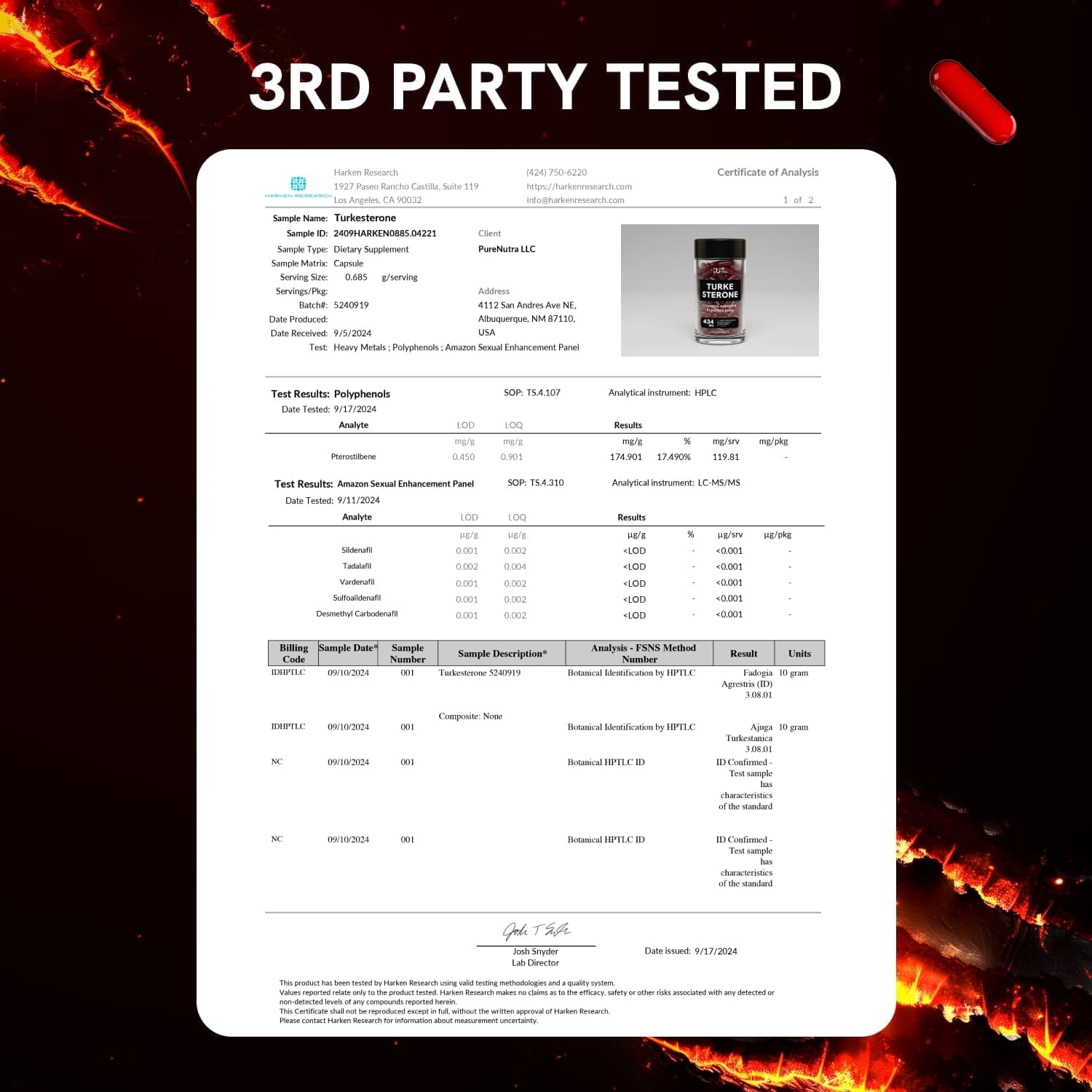 Organic Turkesterone Supplement for Men - Muscle Recovery & Growth with Organic Fadogia Agrestis, Pterostilbene, Ajuga Turkestanica | Complexed Turkesterone Powder | 120 Servings - Image 8