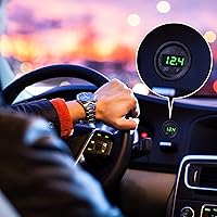 Vista 7 de BBTO 2 unidades de medidor de voltaje de automóvil de 12 V CC, pantalla LED, voltímetro digital de panel redondo, voltímetro compatible