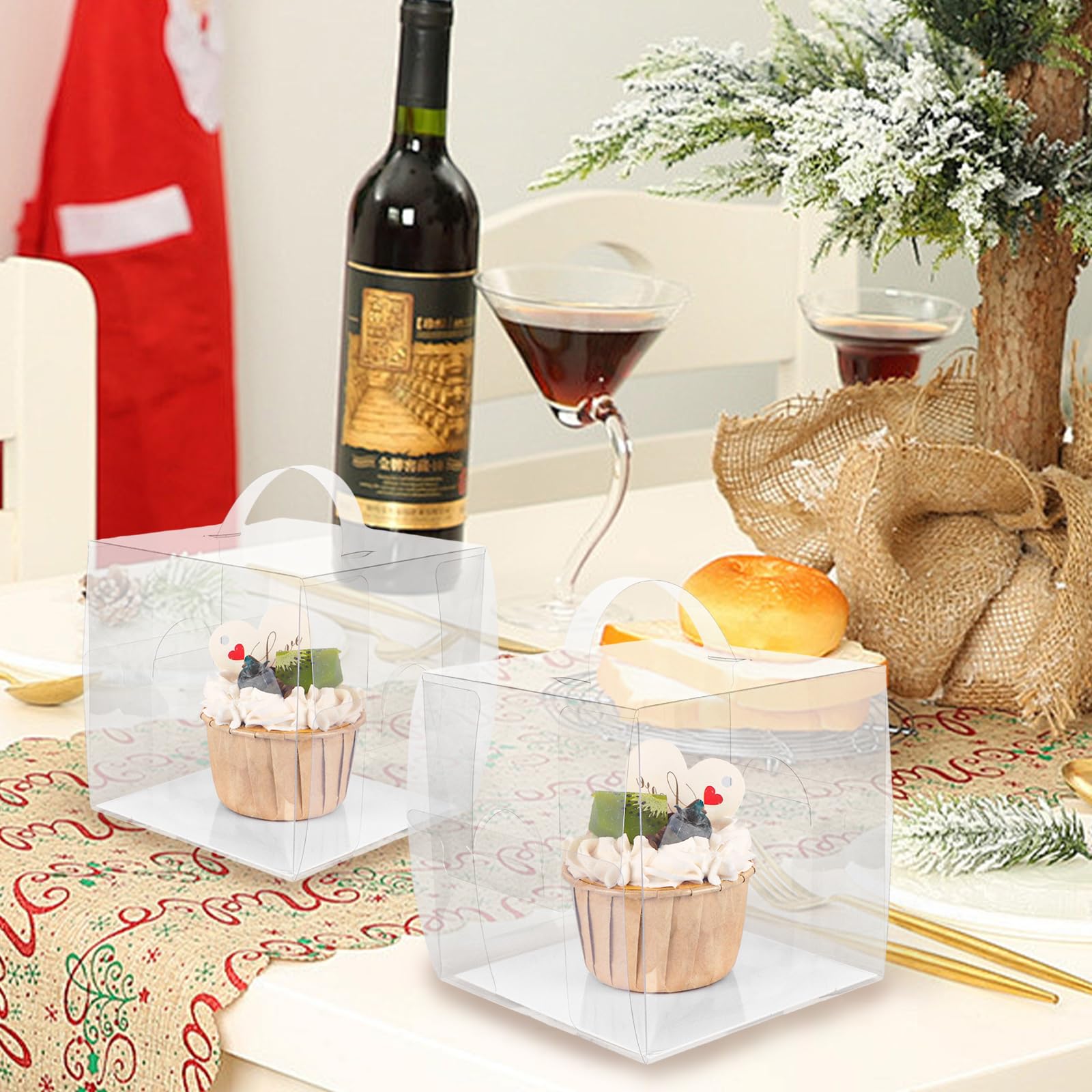 Confezione Regalo In Plastica Trasparente 10x10x18 Cm - 10 Pezzi Per Matrimoni, San Valentino