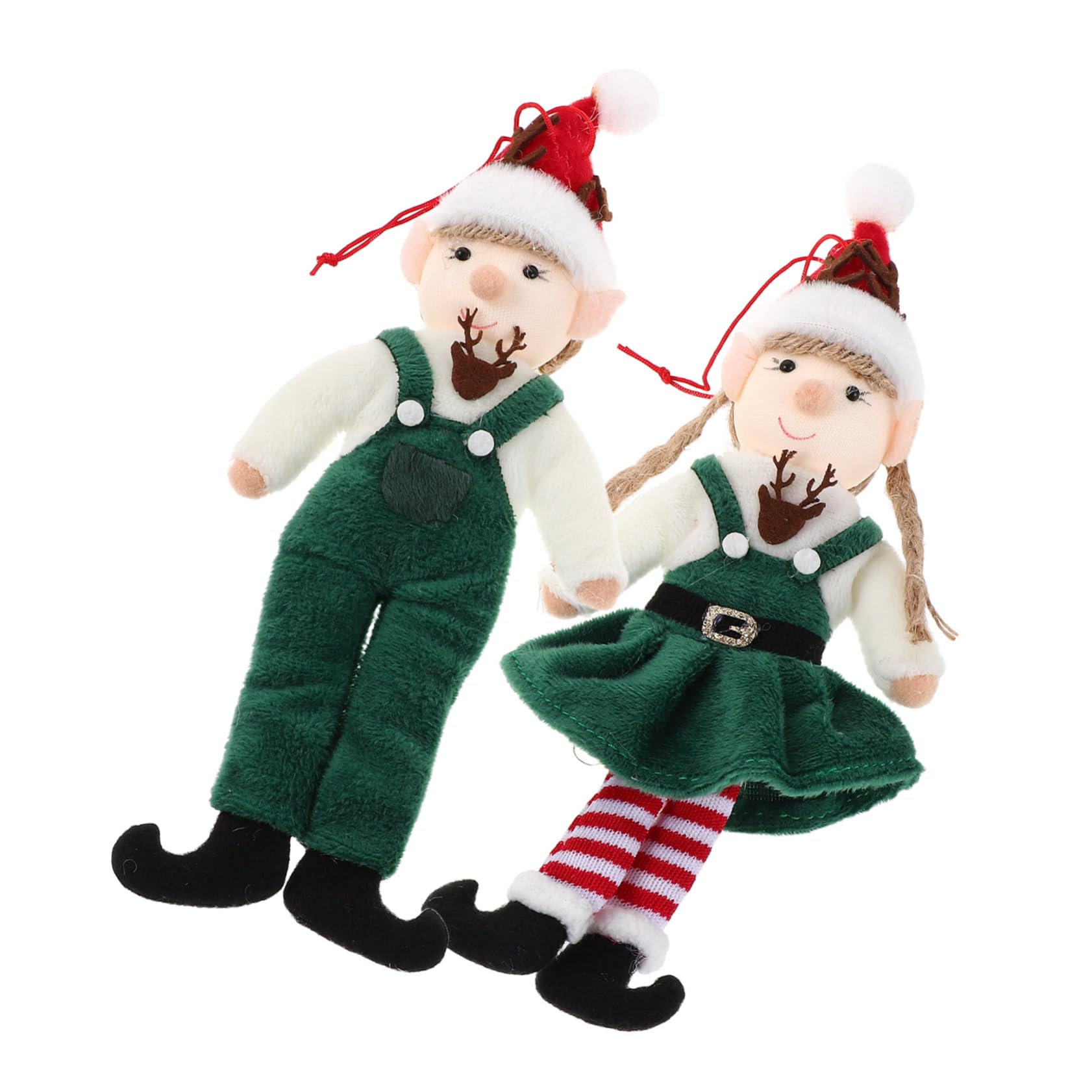 ABOOFAN 6 Piezas Decoración De De Ángel Adorno De Árbol De De Navidad Adornos Colgantes para Arbol De Navidad Estatuilla De De Peluche Estatua De Duende Navideño Paño Verde