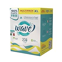 Wave Washing Classic – Il Detersivo in Fogli – 100% PLASTIC FREE – Multipack XL – 208 Lavaggi – Made in Italy – Ecologico – Biodegradabile – Compostabile