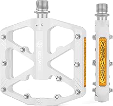 GEWAGE Bicycle Pedals with Reflective Strips, 3 Sealed Bearings, Non-Slip CNC Aluminium Bicycle Platform, 9/16 Inch Pedals for Road Bike, MTB, E-Bike