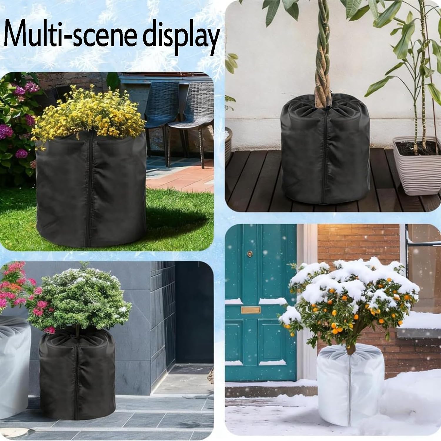2-Pack Plant Pot Covers, It is Used for Flower Pot Insulation, with Drawstring and Zipper, Winter Plant Cover Antifreeze Or Flowerpot(65x70cm)