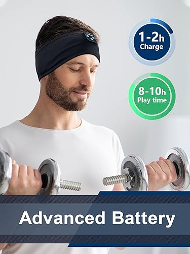 Miniatura 8 de Lullaband Diadema Bluetooth, auriculares para dormir de lado, auriculares para dormir, diadema cómoda con micrófono de altavoz fino, regalo manos