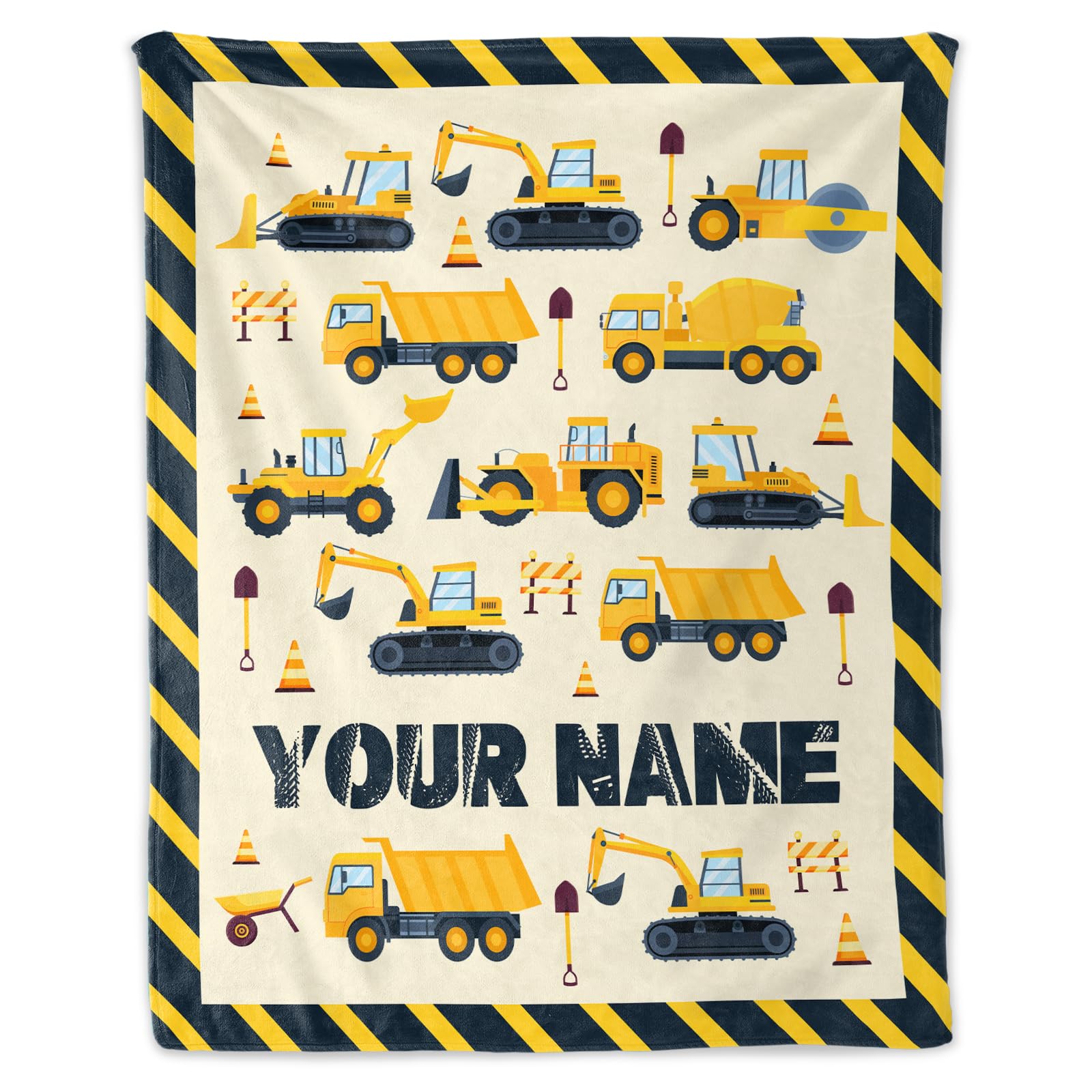 PUREGIFTS Personalized Construction Blanket for Kids - 30
