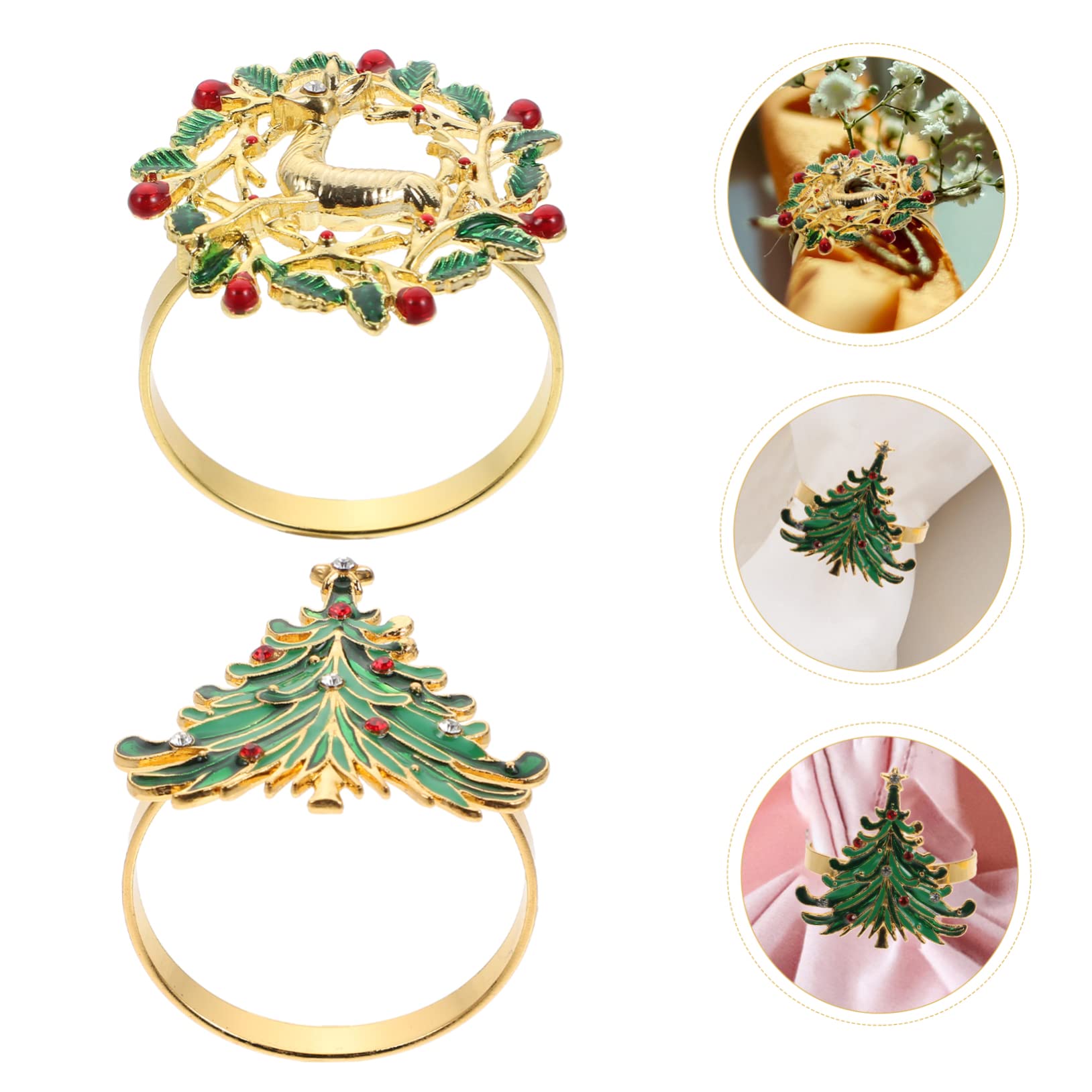 INOOMP 8pezzi Anelli Portatovaglioli Natalizi Da Decorazioni Festive Per Tovaglioli Con Design Moderno e Resistente Per Matrimoni Ristoranti e Feste Di Natale