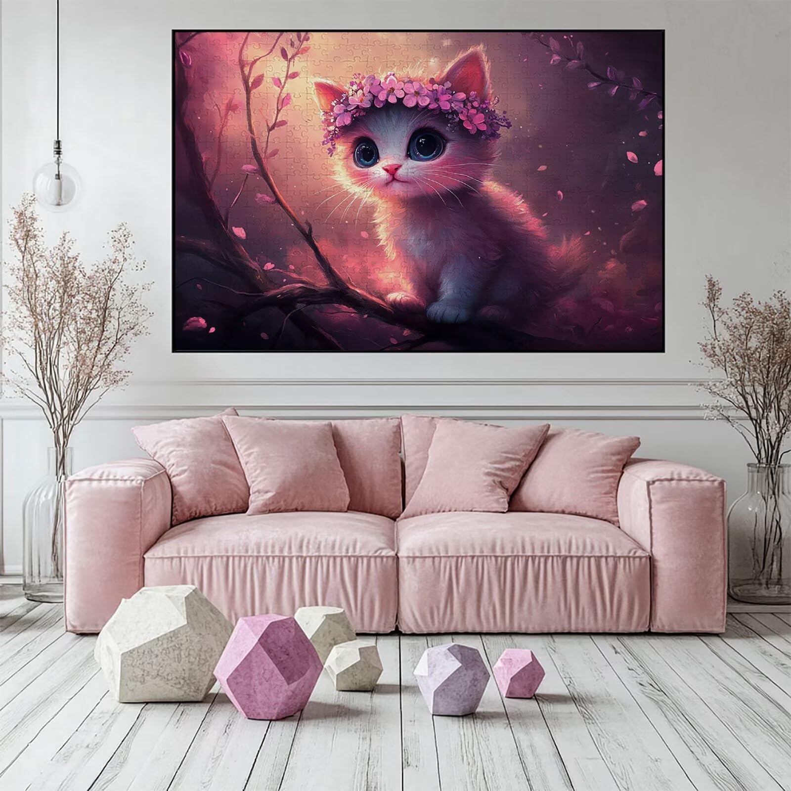 Puzzle 3000 elementów kot puzzle dla dorosłych korona 122 x 81 cm unikalne rzemiosło klasyczne 3D drewniana układanka do rodzinnych gier biznesowych, układanka zrób to sam do dekoracji ścian domu