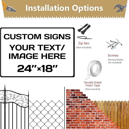 Miniatura 4 de Letrero personalizado, aluminio resistente a la intemperie, texto e imagen personalizados de varios tamaños, regulación de tráfico horizontal, señal