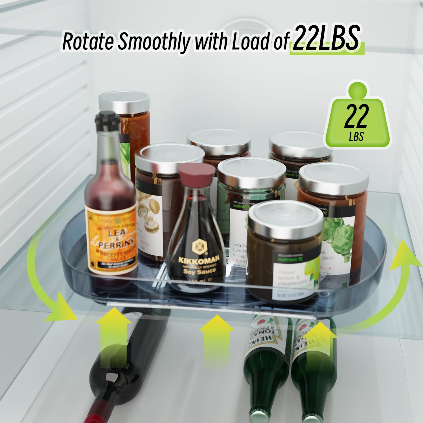 Snapklik.com : Rectangular Lazy Susan For Refrigerator, 360 Rotating ...