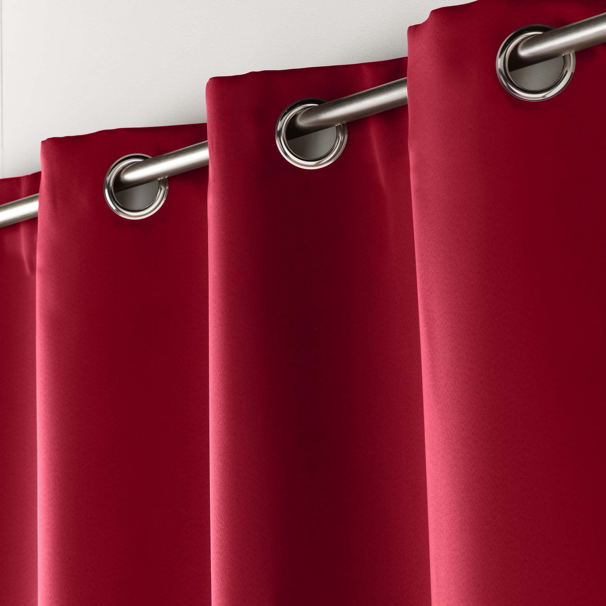 Douceur d'Intérieur Polyester - Curtains with Eyelets (140 x 180 cm), Ceramic, crimson, 140x1x180 cm, W 55.1" x L 70.9" (1 Panels) - Image 2