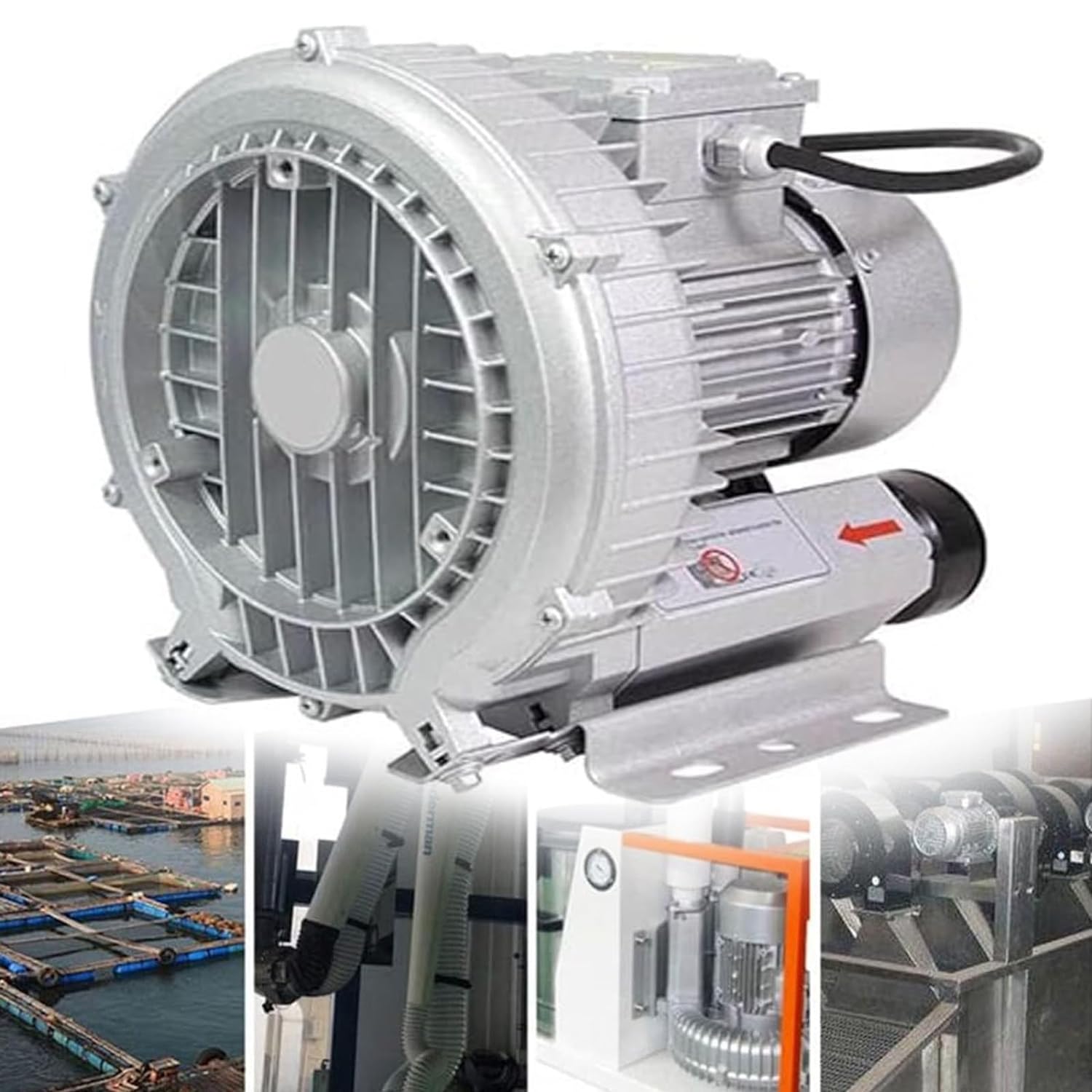 Ventilatore rigenerativo,Ventilatore a vortice ad Alta Pressione monofase, Ventilatore a Canale Laterale,Soffiatore ad Anello per acque reflue Aera (750w)