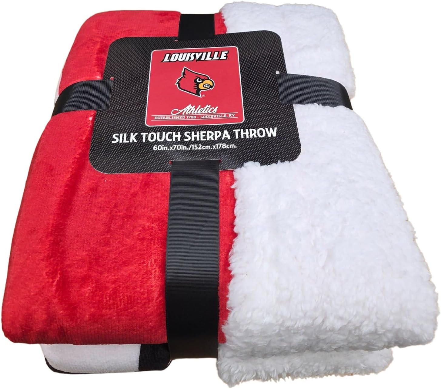 Northwest NCAA Oversized Extra Large and Thick Silk Touch Plush Sherpa Heritage Throw Blanket (Louisville Cardinals) - Image 2