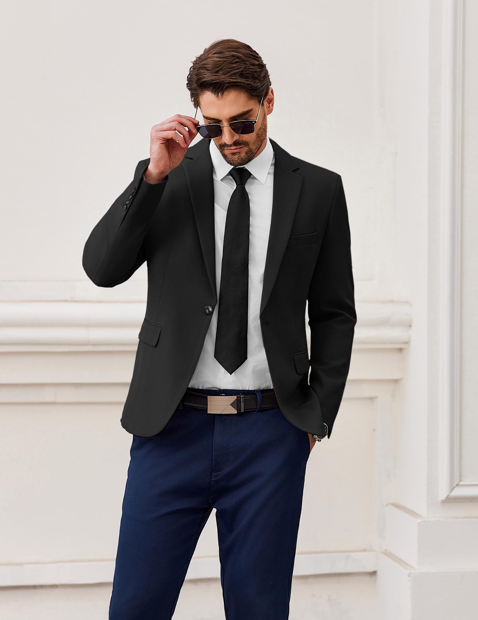 COOFANDY Giacca Blazer da Uomo Sportiva Casual Giacca da Abito con 1 Bottone per Uomo Business Casual