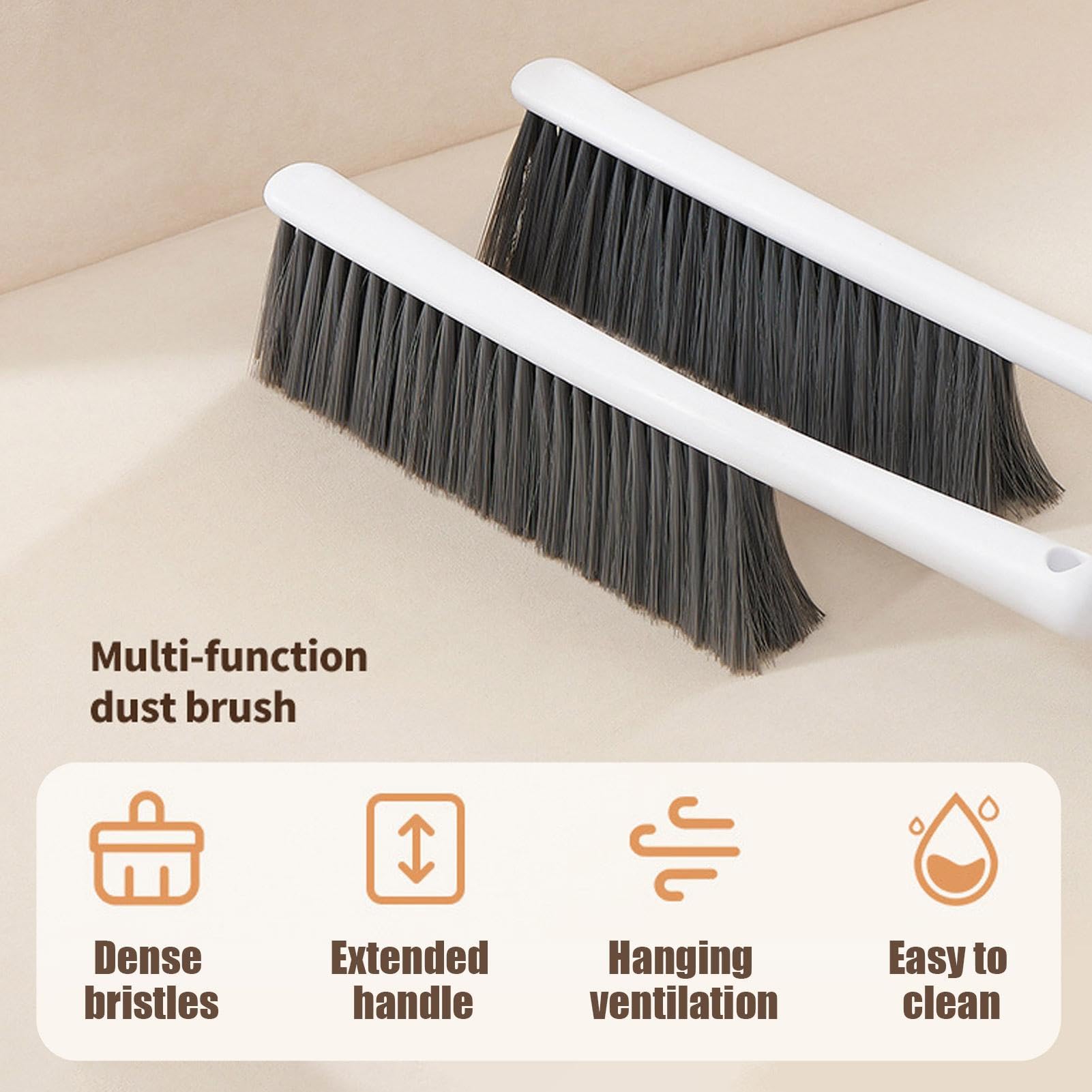 Dusting Brush for Cleaning - Couch Brush - Soft Bristle Light Sturdy Multi-Purpose Hand Couch Dust Broom Brush for Counter, Bench, Car