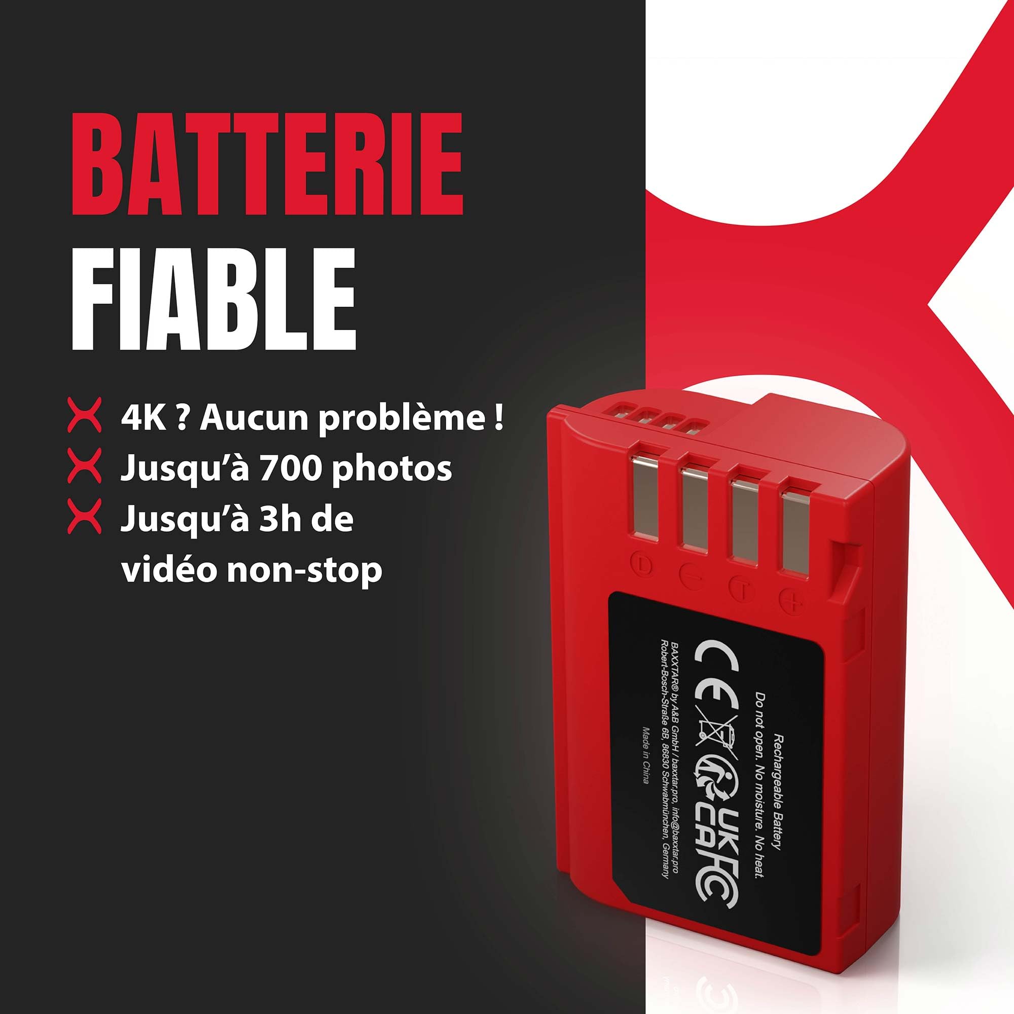 Baxxtar 2X DMW-BLK22 Batterie 2600mAh Compatible avec Panasonic Lumix DC S9 S5 S5II S5II-X S5K G9 II GH5 GH5II GH5S GH6 GH7 DMWBLK22 BLK22