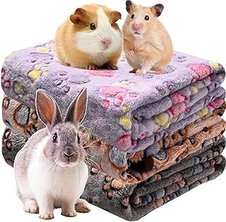 Duscdesp Guinea Pig Blanket, Pack of 3 Small Washable Small Animal Fleece Bed Mat, Reusable Pet Blankets, Fleece Blankets, Cage Inserts for Hamsters, Rabbits, Kittens (60 x 40 cm) product image