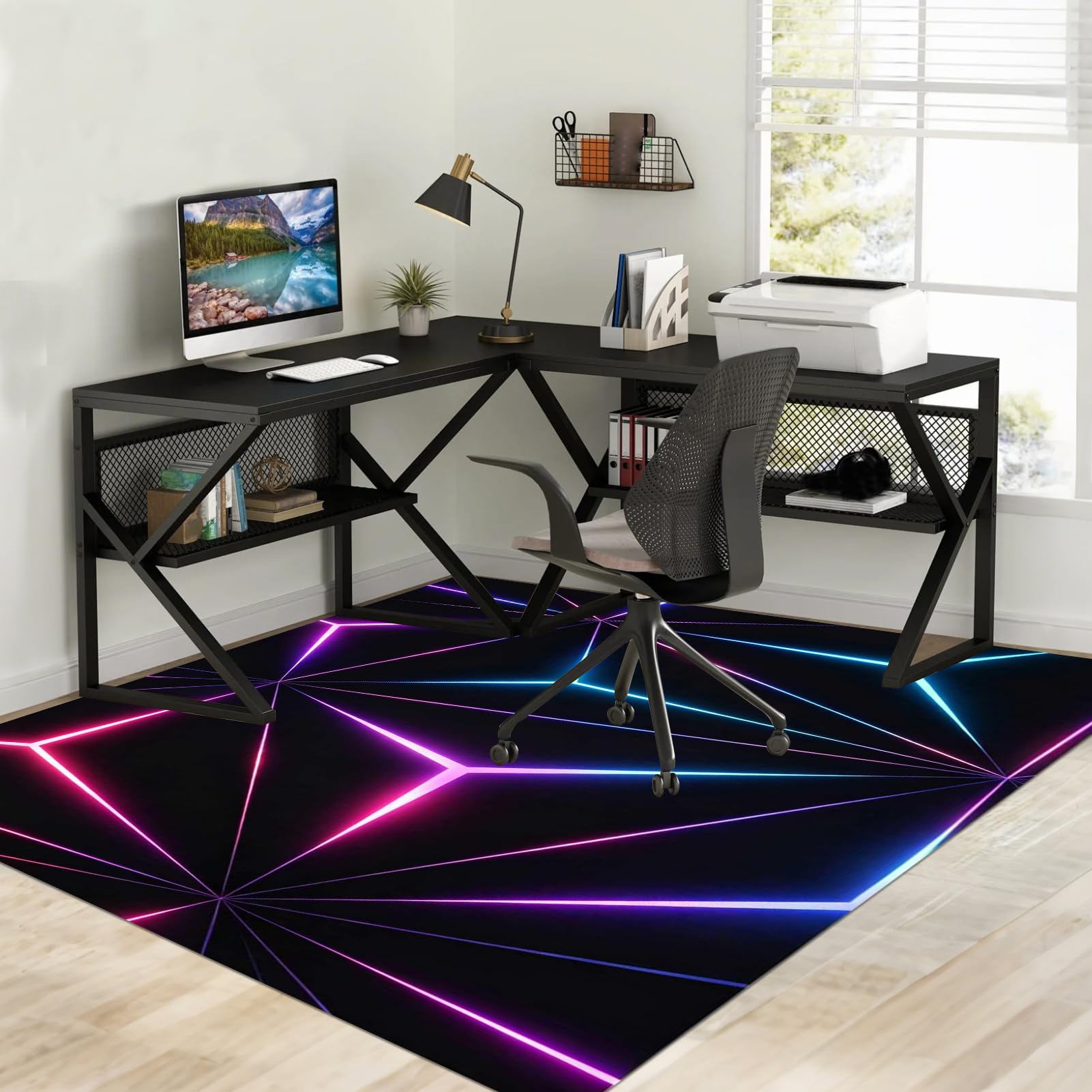 Tapis Gaming Sol pour Sols Durs Tapis Chaise de Bureau 100 x 140 cm