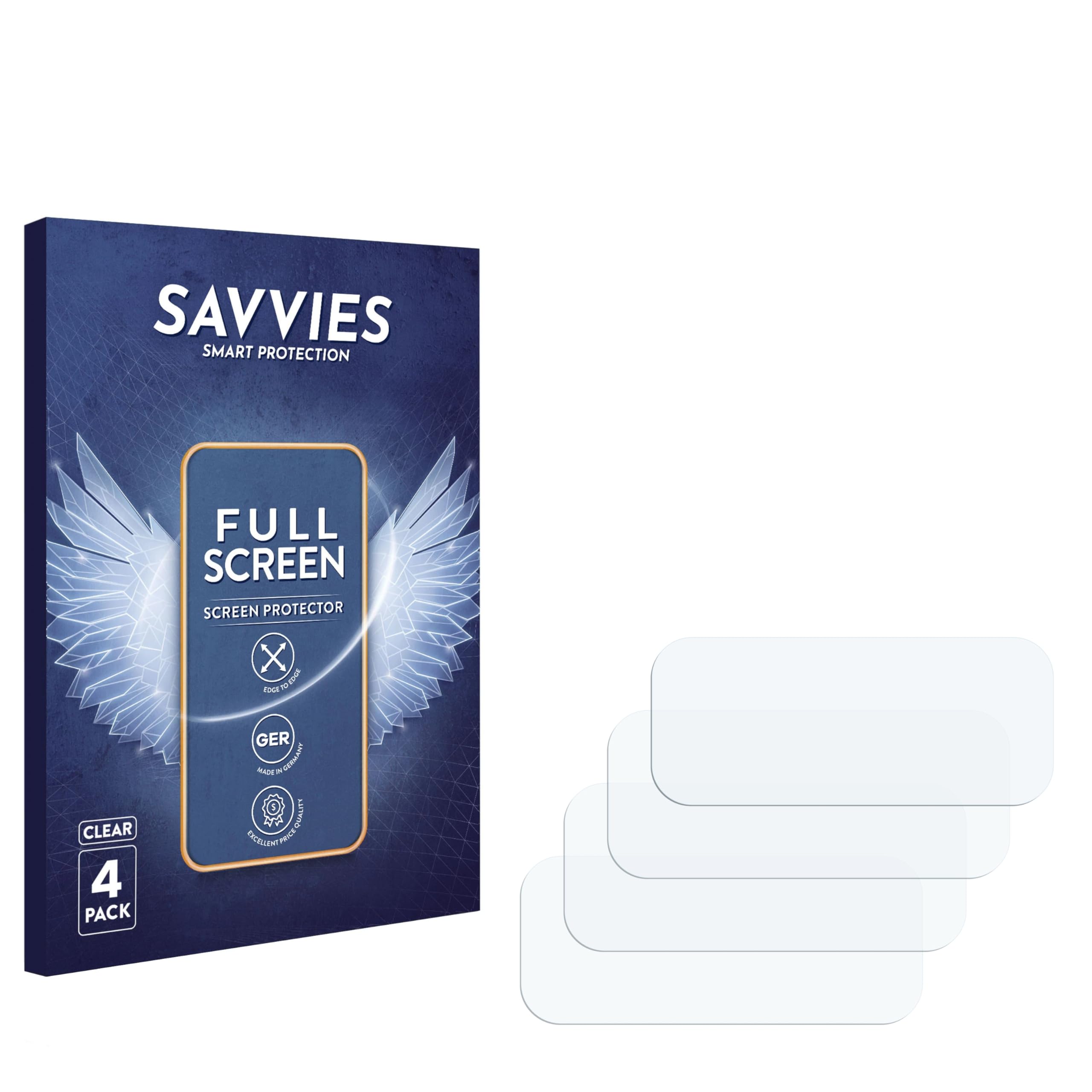 savvies 4 Pezzi Full-Screen Pellicola Protettiva per DJI Mic 3 (Receiver) Full Cover Pellicola Copertura [Trasparente, 3D Curved, Proteggi Schermo]