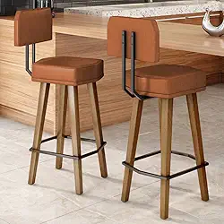 Kit 2 Banquetas Alta para Balcão Bancada área Gourmet Cozinha Industrial (70cm do Assento ao chão, Café)